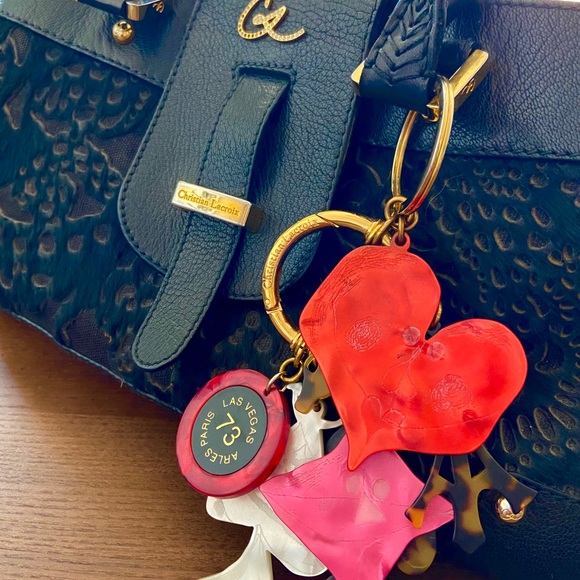 Leather and fur Christian Lacroix purse. - Picture 2 of 4